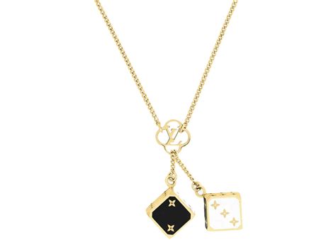 Louis Vuitton Dice Necklace Game On in Metal with Gold